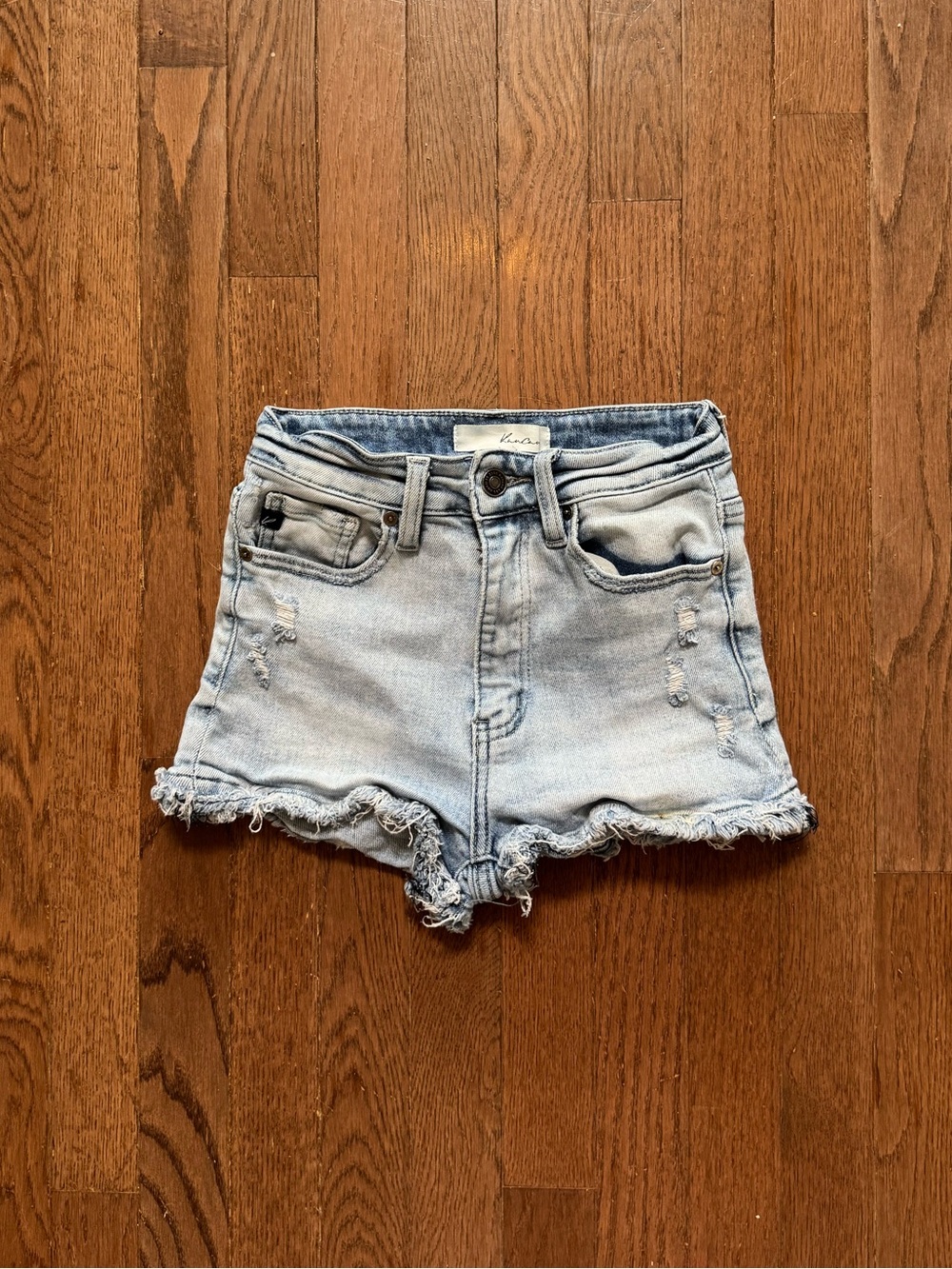 KanCan Light Wash Distressed Denim Cutoff Shorts
